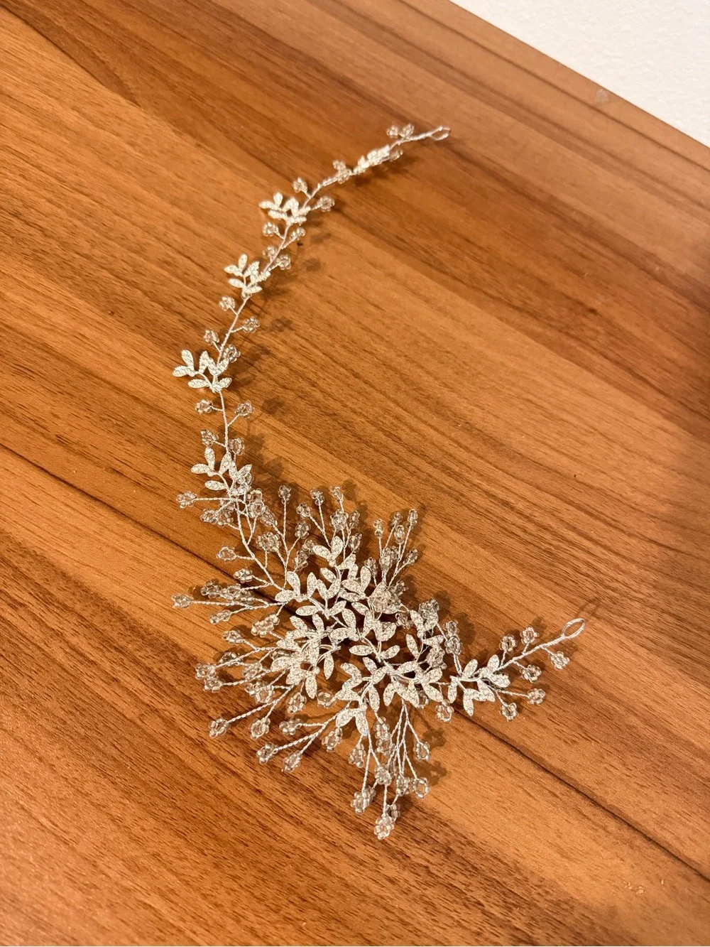 Delicate Silver Leaf Bridal Hair Vine